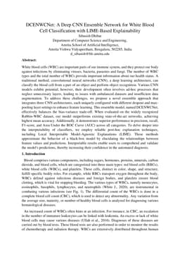 DCENWCNet: A Deep CNN Ensemble Network for White Blood Cell Classification with LIME-Based Explainability