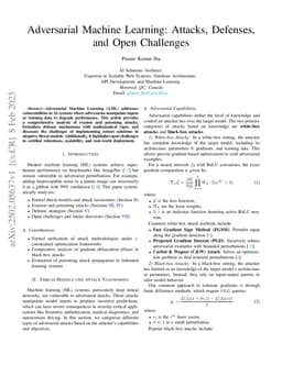 Adversarial Machine Learning: Attacks, Defenses, and Open Challenges