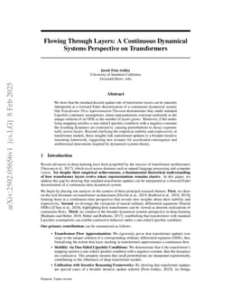 Flowing Through Layers: A Continuous Dynamical Systems Perspective on Transformers