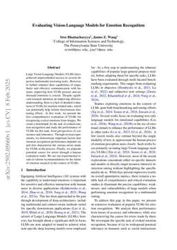 Evaluating Vision-Language Models for Emotion Recognition