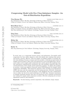 Compressing Model with Few Class-Imbalance Samples: An Out-of-Distribution Expedition