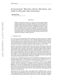 Acceleration Multiple Heads Decoding for LLM via Dynamic Tree Attention