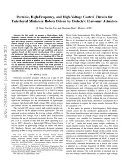 Portable, High-Frequency, and High-Voltage Control Circuits for Untethered Miniature Robots Driven by Dielectric Elastomer Actuators