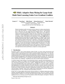 PiKE: Adaptive Data Mixing for Large-Scale Multi-Task Learning Under Low Gradient Conflicts