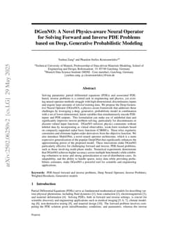 DGenNO: A Novel Physics-aware Neural Operator for Solving Forward and Inverse PDE Problems based on Deep, Generative Probabilistic Modeling
