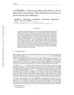 LANTERN++: Enhancing Relaxed Speculative Decoding with Static Tree Drafting for Visual Auto-regressive Models