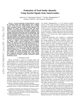 Estimation of Food Intake Quantity Using Inertial Signals from Smartwatches