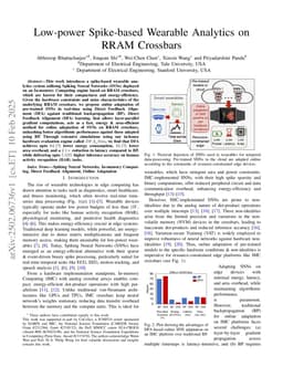 Low-power Spike-based Wearable Analytics on RRAM Crossbars
