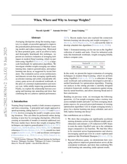 When, Where and Why to Average Weights?