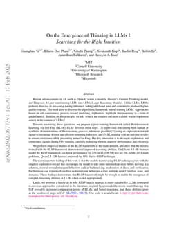 On the Emergence of Thinking in LLMs I: Searching for the Right Intuition