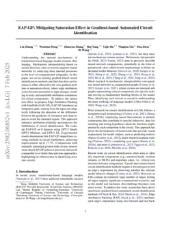 EAP-GP: Mitigating Saturation Effect in Gradient-based Automated Circuit Identification
