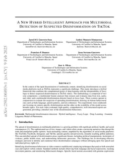 A New Hybrid Intelligent Approach for Multimodal Detection of Suspected Disinformation on TikTok