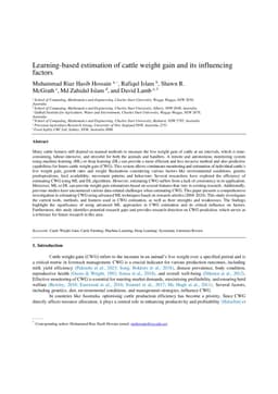 Learning-based estimation of cattle weight gain and its influencing factors