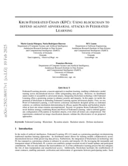 Krum Federated Chain (KFC): Using blockchain to defend against adversarial attacks in Federated Learning