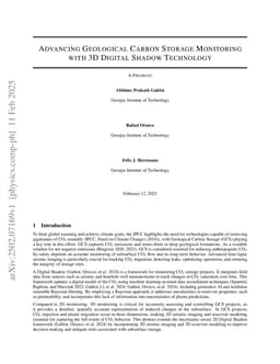 Advancing Geological Carbon Storage Monitoring With 3d Digital Shadow Technology
