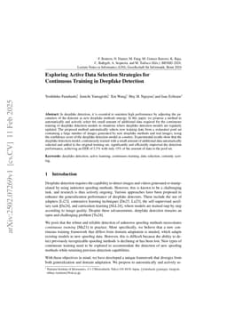 Exploring Active Data Selection Strategies for Continuous Training in Deepfake Detection