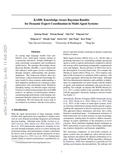 KABB: Knowledge-Aware Bayesian Bandits for Dynamic Expert Coordination in Multi-Agent Systems