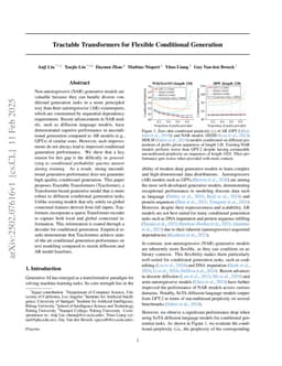 Tractable Transformers for Flexible Conditional Generation
