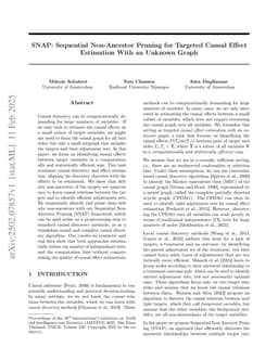 SNAP: Sequential Non-Ancestor Pruning for Targeted Causal Effect Estimation With an Unknown Graph