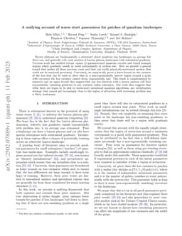 A unifying account of warm start guarantees for patches of quantum landscapes