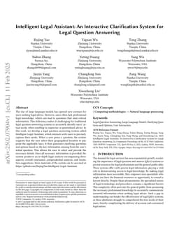 Intelligent Legal Assistant: An Interactive Clarification System for Legal Question Answering