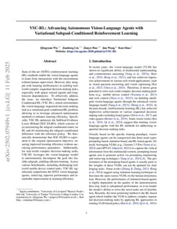VSC-RL: Advancing Autonomous Vision-Language Agents with Variational Subgoal-Conditioned Reinforcement Learning