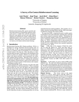 A Survey of In-Context Reinforcement Learning