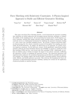 Force Matching with Relativistic Constraints: A Physics-Inspired Approach to Stable and Efficient Generative Modeling