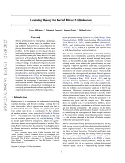 Learning Theory for Kernel Bilevel Optimization