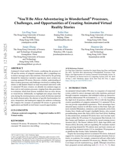 "You'll Be Alice Adventuring in Wonderland!" Processes, Challenges, and Opportunities of Creating Animated Virtual Reality Stories