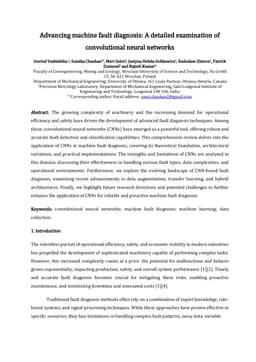 Advancing machine fault diagnosis: A detailed examination of convolutional neural networks