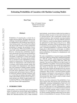 Estimating Probabilities of Causation with Machine Learning Models