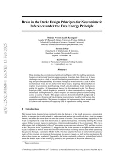 Brain in the Dark: Design Principles for Neuromimetic Inference under the Free Energy Principle