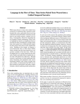 Language in the Flow of Time: Time-Series-Paired Texts Weaved into a Unified Temporal Narrative
