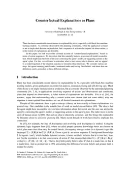 Counterfactual Explanations as Plans