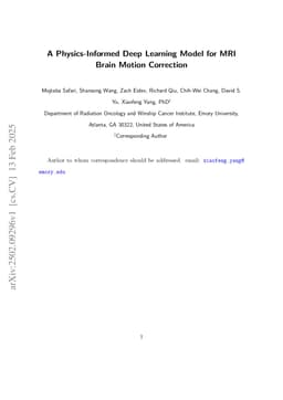 A Physics-Informed Deep Learning Model for MRI Brain Motion Correction