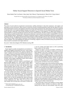 Online Social Support Detection in Spanish Social Media Texts