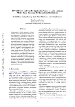 AI-VERDE: A Gateway for Egalitarian Access to Large Language Model-Based Resources For Educational Institutions