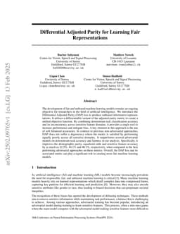 Differential Adjusted Parity for Learning Fair Representations