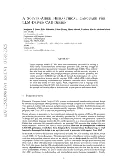 A Solver-Aided Hierarchical Language for LLM-Driven CAD Design