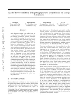 Elastic Representation: Mitigating Spurious Correlations for Group Robustness