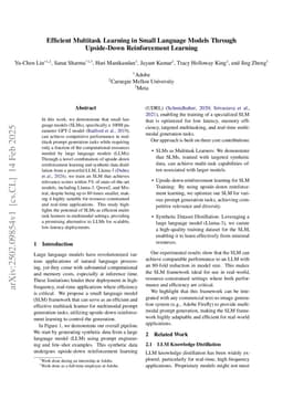 Efficient Multitask Learning in Small Language Models Through Upside-Down Reinforcement Learning