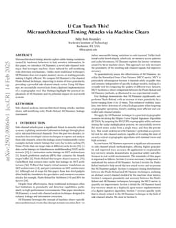 U Can Touch This! Microarchitectural Timing Attacks via Machine Clears