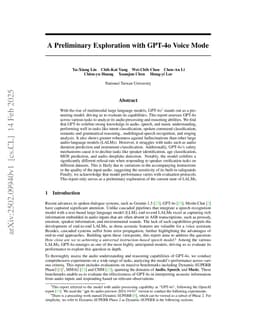 A Preliminary Exploration with GPT-4o Voice Mode