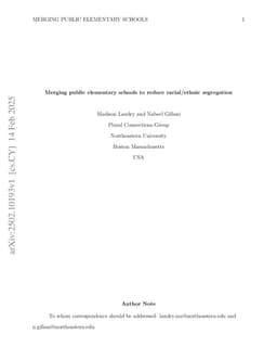 Merging public elementary schools to reduce racial/ethnic segregation