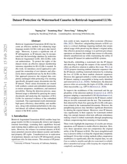 Dataset Protection via Watermarked Canaries in Retrieval-Augmented LLMs
