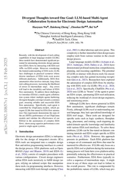 Divergent Thoughts toward One Goal: LLM-based Multi-Agent Collaboration System for Electronic Design Automation
