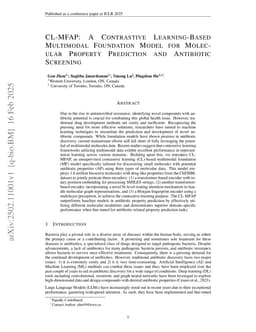 CL-MFAP: A Contrastive Learning-Based Multimodal Foundation Model for Molecular Property Prediction and Antibiotic Screening