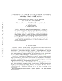 Detecting Cadastral Boundary from Satellite Images Using U-Net model