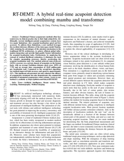 RT-DEMT: A hybrid real-time acupoint detection model combining mamba and transformer